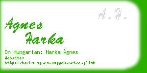 agnes harka business card